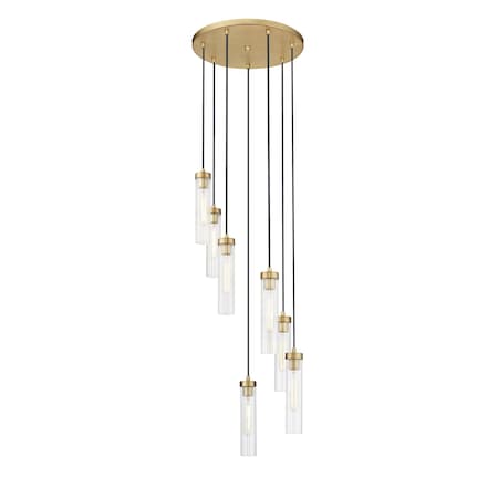 Z-Lite Beau Chandelier, 7-Light, 18 In.W x 12.75 In.H, Rubbed Brass/Clear 740P-7R-RB